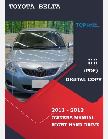 toyota belta 2011-2012 owners manual in english